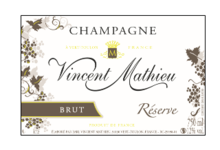 Champagne Vincent Mathieu. Brut réserve