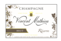 Champagne Vincent Mathieu. Brut réserve