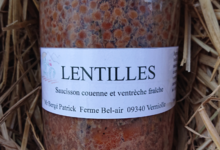 Ferme Bel-Air. Lentilles avec Saucisson de Couenne