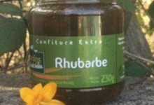 Les Jardins de la Haute-Vallée. Confiture de rhubarbe