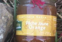 Les Jardins de la Haute-Vallée. Confiture pêche jaune orange