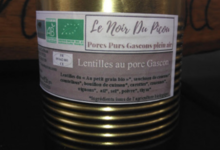 Le Noir du Picou. Lentilles Au Porc Gascon Bio