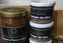 Manade Chazot-Naga. Terrine de taureau Camargue aux olives