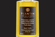 Plantin. Préparation culinaire à base d'huile d'olive vierge extra & d'arôme truffe noire