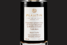 Plantin. Préparation culinaire à base de vinaigre balsamique de Modène saveur truffe noire