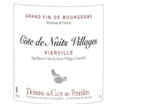 Domaine du Clos des Poulettes. Côte de Nuits Villages "vierville"