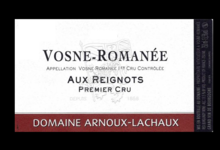 Domaine Arnoux-Lachaux. Vosnes-Romanée Aux Reignots 1er cru