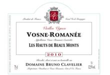 Domaine Bruno Clavelier. Vosne-Romanée "Les Hauts-de-Beaux-Monts"