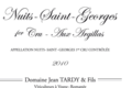 Domaine Jean Tardy & Fils. Nuits Saint Georges 1er cru "Aux Argillas"