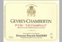 Domaine Philippe Naddef. Gevrey-Chambertin 1 er Cru « Les Champeaux » 