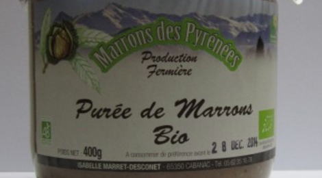 Marrons Des Pyrenees. Purée de marrons bio